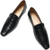 imageCParavano Penny Loafers for Women CrocodileEmbossed Slipons Comfortable Dressy Formal Dress Square Toe Flats Loafer Shoes for Business Casual WearCblack