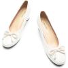 imageCParavano Womens Classic Bow Ballet Pumps Chunky Block Heel ampamp Round Toe for Business Casual Work ampamp Everyday ComfortWhite