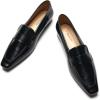 imageCParavano Womens Flat Loafers Slipon Penny Loafers for Formal ampamp Casual Wear Square Toe Comfort Flats for OfficeL1black