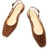 imageCParavano Womens Square Toe Slingback Flats Ankle Strap Casual Shoes SlipOn Sandals Comfortable Flats for Daily WearLeopardb