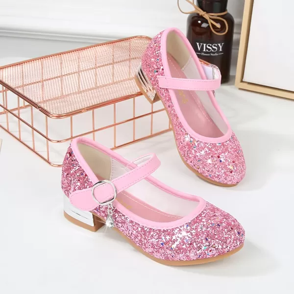 Cadidi Dinos Girls Dress Shoes Party Princess Glitter Pink Shoes  9 M US Toddler