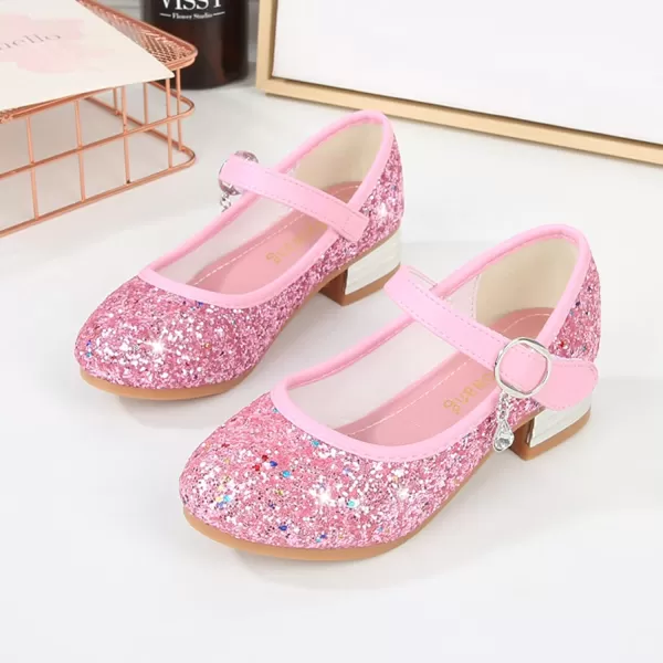 Cadidi Dinos Girls Dress Shoes Party Princess Glitter Pink Shoes  9 M US Toddler