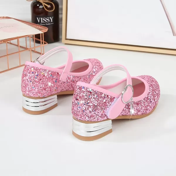 Cadidi Dinos Girls Dress Shoes Party Princess Glitter Pink Shoes  9 M US Toddler