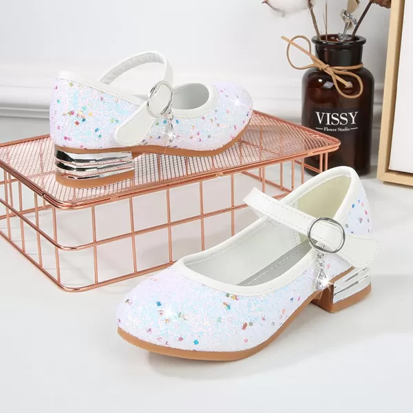Cadidi Dinos Girls Dress Shoes Party Princess Glitter White Shoes  9 M US Toddler