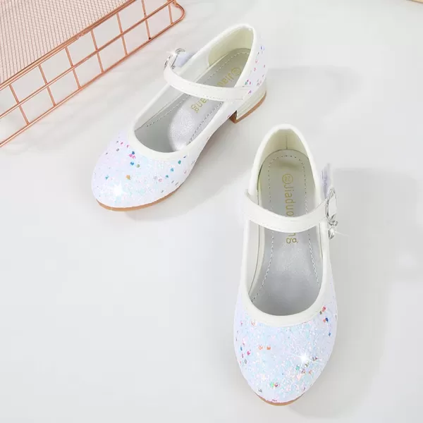 Cadidi Dinos Girls Dress Shoes Party Princess Glitter White Shoes  9 M US Toddler