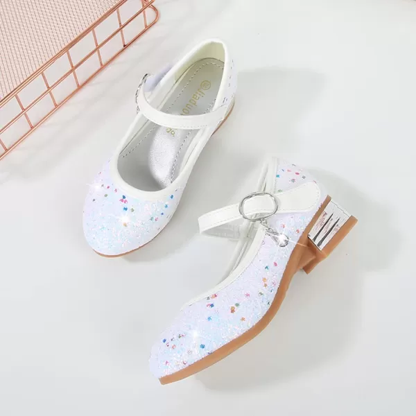 Cadidi Dinos Girls Dress Shoes Party Princess Glitter White Shoes  9 M US Toddler
