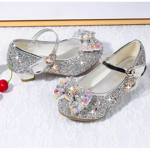 Cadidi Dinos Girls Dress Shoes Wedding Party Heel Mary Jane Princess Flower Shoes 