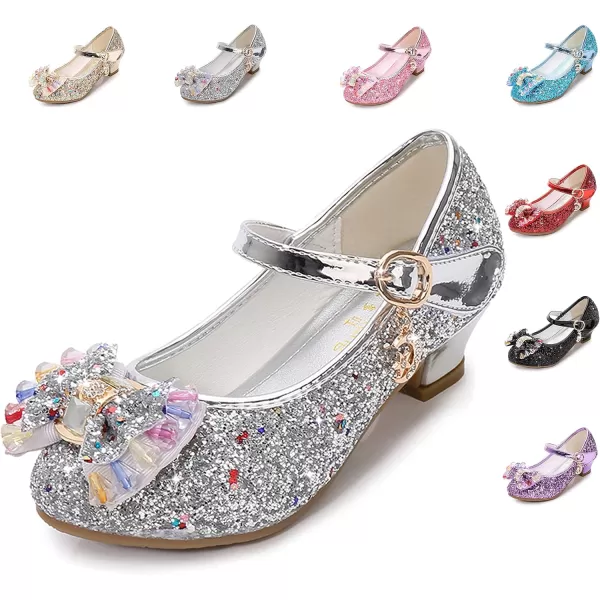 Cadidi Dinos Girls Dress Shoes Wedding Party Heel Mary Jane Princess Flower Shoes 