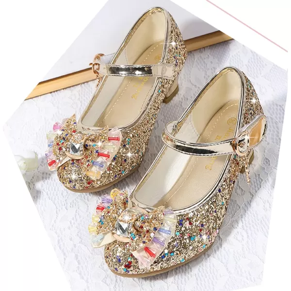 Cadidi Dinos Girls Dress Shoes Wedding Party Heel Mary Jane Princess Flower Shoes 