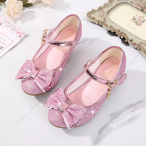 Cadidi Dinos Girls Dress Shoes Wedding Party Heel Mary Jane Princess Flower Shoes 