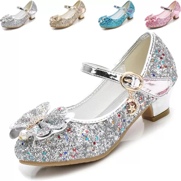 Cadidi Dinos Girls Dress Shoes Wedding Party Heel Mary Jane Princess Flower Shoes 