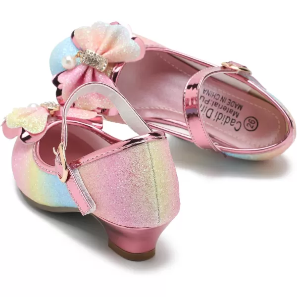 Cadidi Dinos Girls Dress Shoes Wedding Party Heel Mary Jane Princess Flower Shoes 