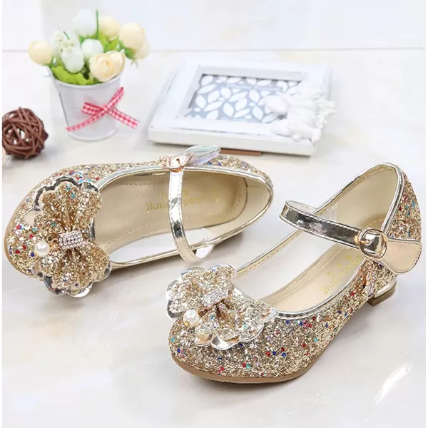 Cadidi Dinos Girls Dress Shoes Wedding Party Heel Mary Jane Princess Flower Shoes 