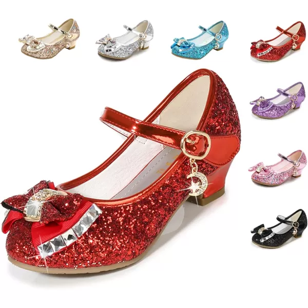 Cadidi Dinos Girls Dress Shoes Wedding Party Heel Mary Jane Princess Flower Shoes 