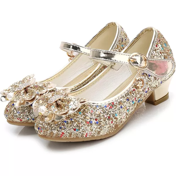 Cadidi Dinos Girls Dress Shoes Wedding Party Heel Mary Jane Princess Flower Shoes 