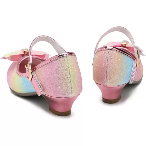 Cadidi Dinos Girls Dress Shoes Wedding Party Heel Mary Jane Princess Flower Shoes 