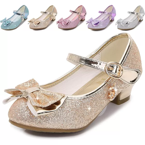 Cadidi Dinos Girls Dress Shoes Wedding Party Heel Mary Jane Princess Flower Shoes 