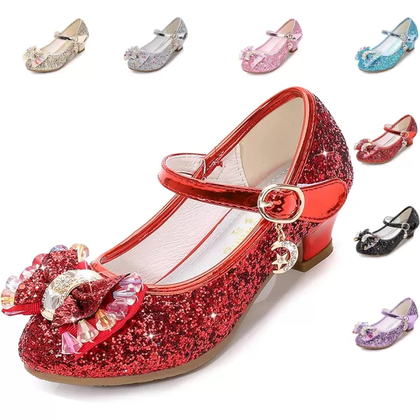 Cadidi Dinos Girls Dress Shoes Wedding Party Heel Mary Jane Princess Flower Shoes 