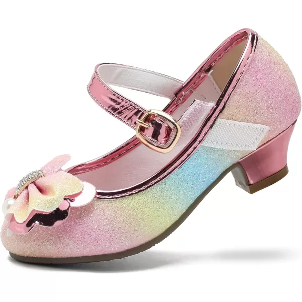 Cadidi Dinos Girls Dress Shoes Wedding Party Heel Mary Jane Princess Flower Shoes 