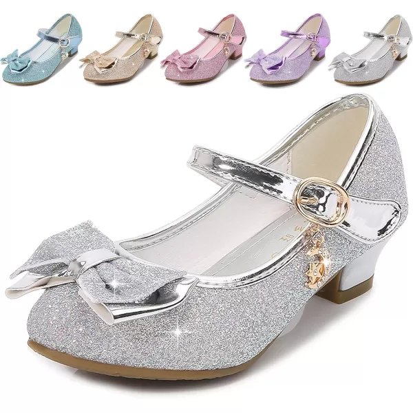 Cadidi Dinos Girls Dress Shoes Wedding Party Heel Mary Jane Princess Flower Shoes 