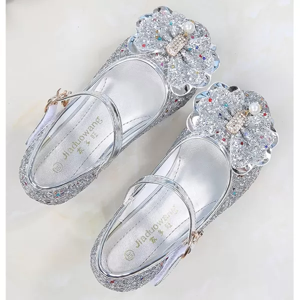 Cadidi Dinos Girls Dress Shoes Wedding Party Heel Mary Jane Princess Flower Shoes 