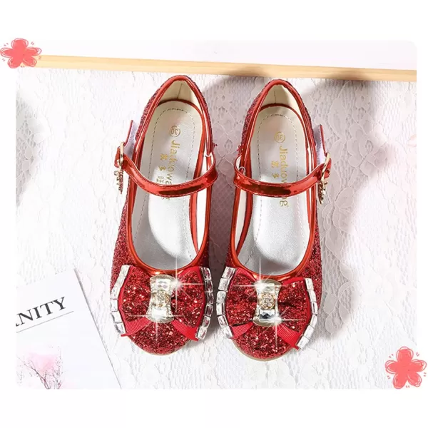 Cadidi Dinos Girls Dress Shoes Wedding Party Heel Mary Jane Princess Flower Shoes 