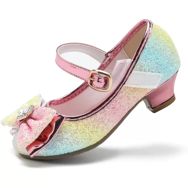 Cadidi Dinos Girls Dress Shoes Wedding Party Heel Mary Jane Princess Flower Shoes 