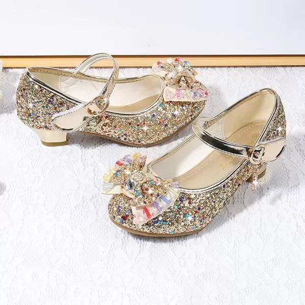 Cadidi Dinos Girls Dress Shoes Wedding Party Heel Mary Jane Princess Flower Shoes 