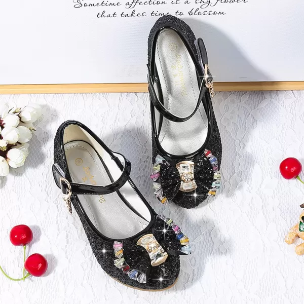 Cadidi Dinos Girls Dress Shoes Wedding Party Heel Mary Jane Princess Flower Shoes 
