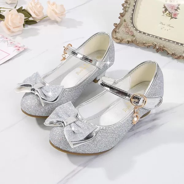 Cadidi Dinos Girls Dress Shoes Wedding Party Heel Mary Jane Princess Flower Shoes 