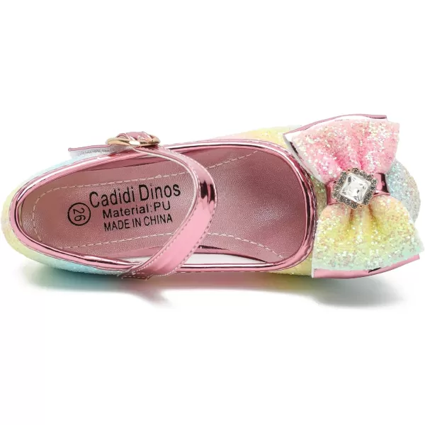 Cadidi Dinos Girls Dress Shoes Wedding Party Heel Mary Jane Princess Flower Shoes 