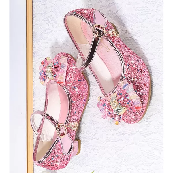 Cadidi Dinos Girls Dress Shoes Wedding Party Heel Mary Jane Princess Flower Shoes 