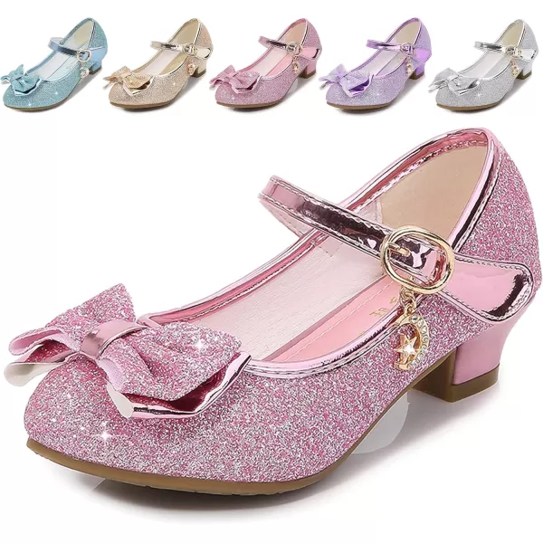 Cadidi Dinos Girls Dress Shoes Wedding Party Heel Mary Jane Princess Flower Shoes 