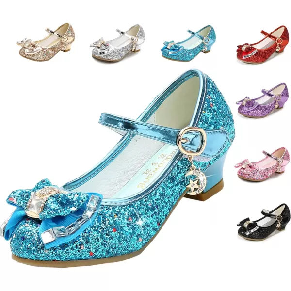 Cadidi Dinos Girls Dress Shoes Wedding Party Heel Mary Jane Princess Flower Shoes 