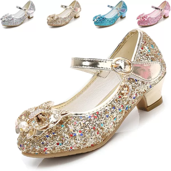Cadidi Dinos Girls Dress Shoes Wedding Party Heel Mary Jane Princess Flower Shoes 