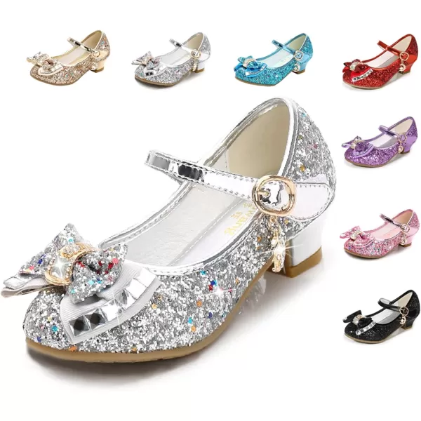Cadidi Dinos Girls Dress Shoes Wedding Party Heel Mary Jane Princess Flower Shoes 