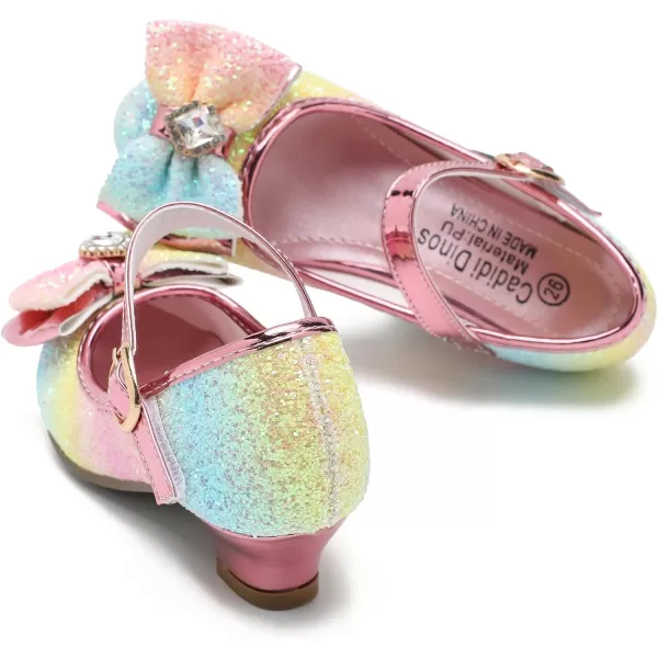 Cadidi Dinos Girls Dress Shoes Wedding Party Heel Mary Jane Princess Flower Shoes 