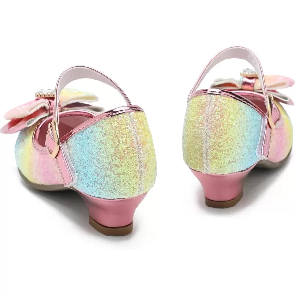 Cadidi Dinos Girls Dress Shoes Wedding Party Heel Mary Jane Princess Flower Shoes 