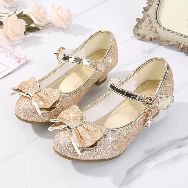 Cadidi Dinos Girls Dress Shoes Wedding Party Heel Mary Jane Princess Flower Shoes 