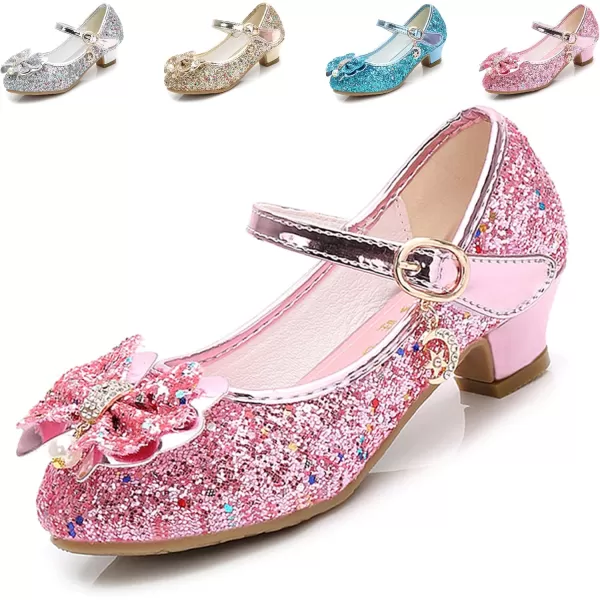 Cadidi Dinos Girls Dress Shoes Wedding Party Heel Mary Jane Princess Flower Shoes 