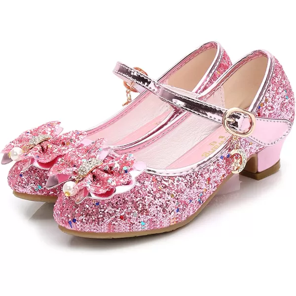 Cadidi Dinos Girls Dress Shoes Wedding Party Heel Mary Jane Princess Flower Shoes 