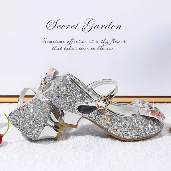 Cadidi Dinos Girls Dress Shoes Wedding Party Heel Mary Jane Princess Flower Shoes 
