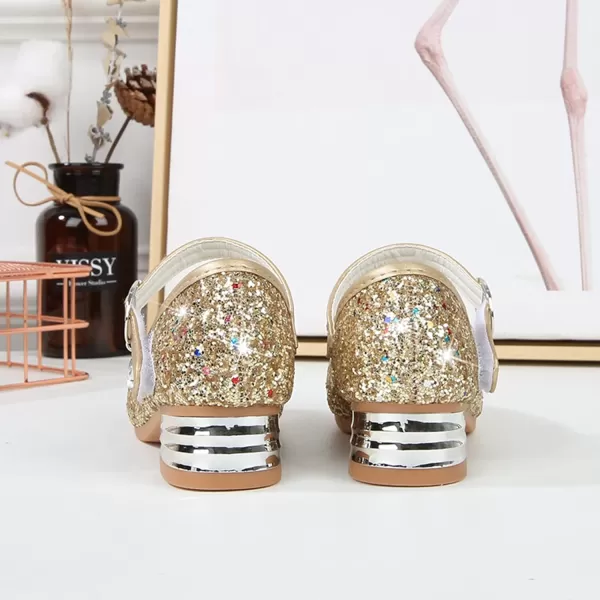 Girls Dress Shoes Party Princess Glitter Golden Shoes  9 M US Toddler