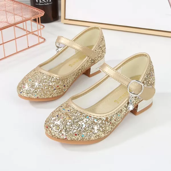 Girls Dress Shoes Party Princess Glitter Golden Shoes  9 M US Toddler