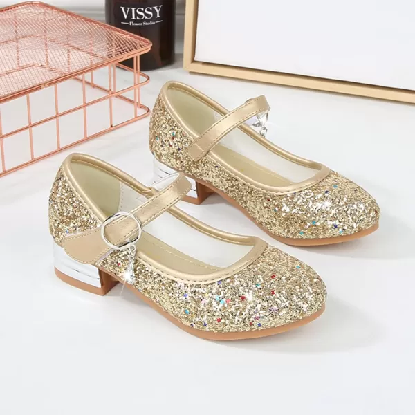 Girls Dress Shoes Party Princess Glitter Golden Shoes  9 M US Toddler