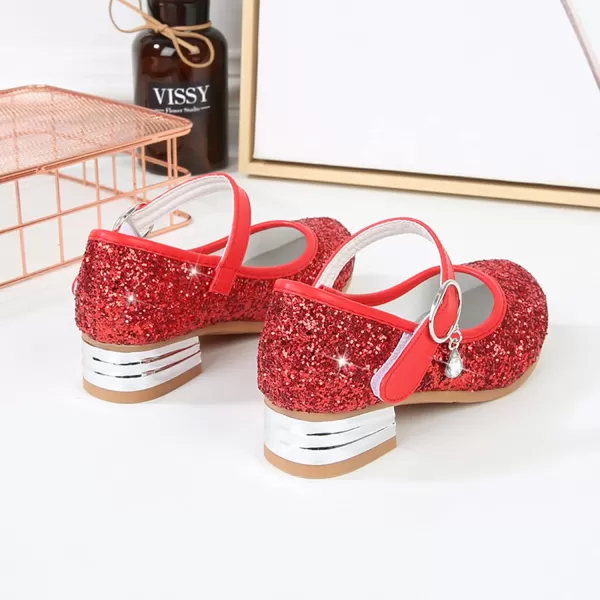 Girls Dress Shoes Party Princess Glitter Red Shoes  9 M US Toddler
