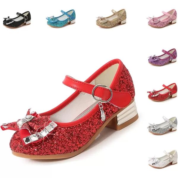 Girls Dress Shoes Wedding Party Princess Glitter Red Shoes  9 M US Toddler
