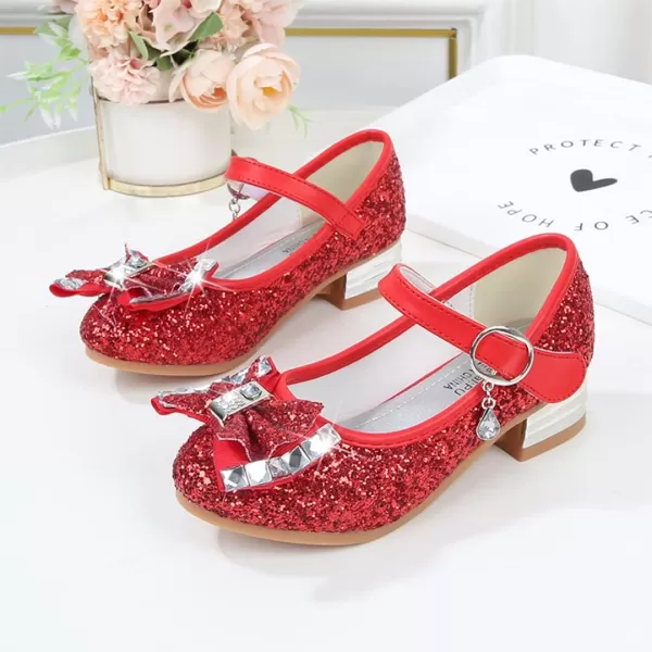 Girls Dress Shoes Wedding Party Princess Glitter Red Shoes  9 M US Toddler