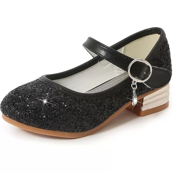 Cadidi Dinos Girls Dress Shoes Party Princess Glitter Black Shoes  9 M US Toddler