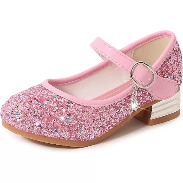 Cadidi Dinos Girls Dress Shoes Party Princess Glitter Pink Shoes  9 M US Toddler